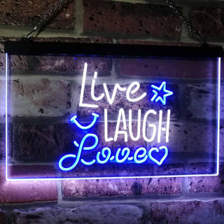 ADVPRO Live Laugh Love Bedroom Display Gift Dual Color LED Neon Sign st6-i3082 - White & Blue