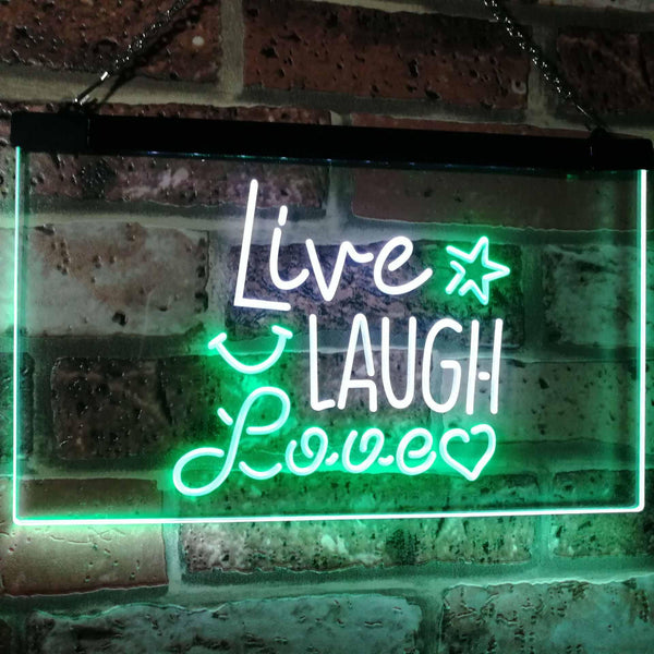 ADVPRO Live Laugh Love Bedroom Display Gift Dual Color LED Neon Sign st6-i3082 - White & Green