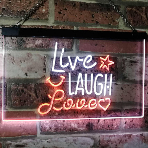 ADVPRO Live Laugh Love Bedroom Display Gift Dual Color LED Neon Sign st6-i3082 - White & Orange