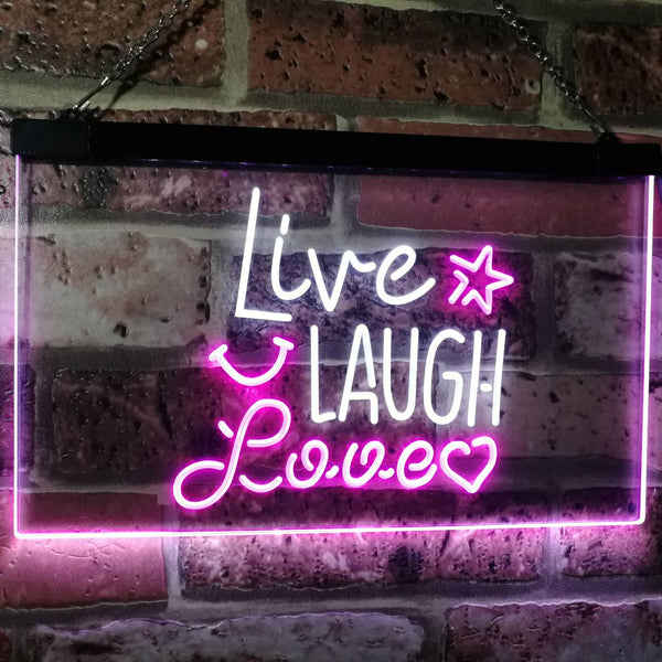 ADVPRO Live Laugh Love Bedroom Display Gift Dual Color LED Neon Sign st6-i3082 - White & Purple