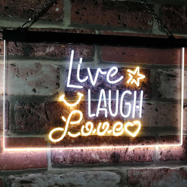 ADVPRO Live Laugh Love Bedroom Display Gift Dual Color LED Neon Sign st6-i3082 - White & Yellow