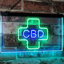 ADVPRO CBD Sold Here Medical Cross Indoor Dual Color LED Neon Sign st6-i3083 - Green & Blue