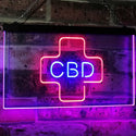 ADVPRO CBD Sold Here Medical Cross Indoor Dual Color LED Neon Sign st6-i3083 - Red & Blue