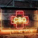 ADVPRO CBD Sold Here Medical Cross Indoor Dual Color LED Neon Sign st6-i3083 - Red & Yellow