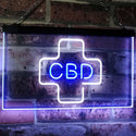 ADVPRO CBD Sold Here Medical Cross Indoor Dual Color LED Neon Sign st6-i3083 - White & Blue