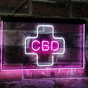 ADVPRO CBD Sold Here Medical Cross Indoor Dual Color LED Neon Sign st6-i3083 - White & Purple