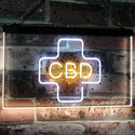 ADVPRO CBD Sold Here Medical Cross Indoor Dual Color LED Neon Sign st6-i3083 - White & Yellow