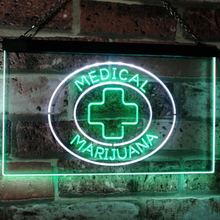 ADVPRO Medical Marijuana Cross Sold Here Indoor Display Dual Color LED Neon Sign st6-i3084 - White & Green