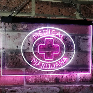 ADVPRO Medical Marijuana Cross Sold Here Indoor Display Dual Color LED Neon Sign st6-i3084 - White & Purple