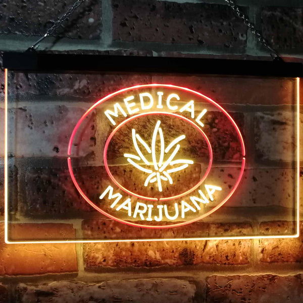 ADVPRO Medical Marijuana Hemp Leaf Sold Here Indoor Display Dual Color LED Neon Sign st6-i3085 - Red & Yellow