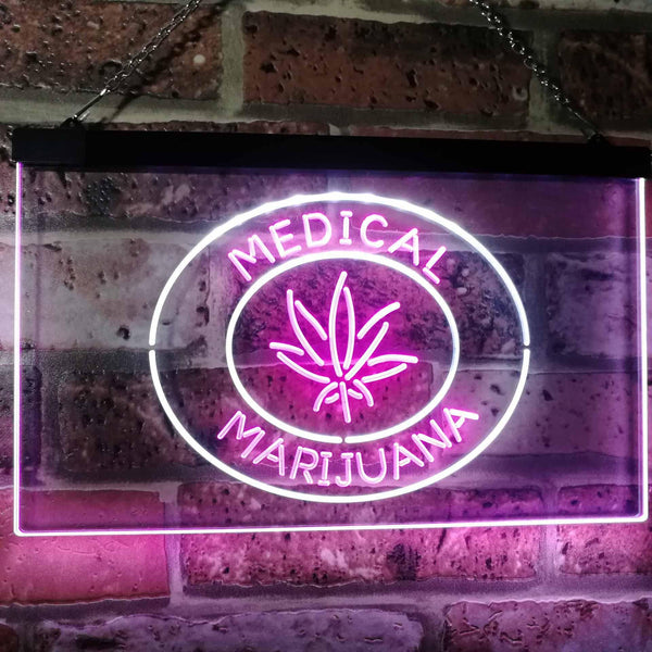 ADVPRO Medical Marijuana Hemp Leaf Sold Here Indoor Display Dual Color LED Neon Sign st6-i3085 - White & Purple