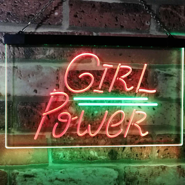 ADVPRO Girl Power Room Decoration Club Cave Dual Color LED Neon Sign st6-i3087 - Green & Red