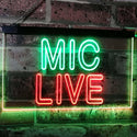 ADVPRO Mic Live On Air Studio Dual Color LED Neon Sign st6-i3090 - Green & Red