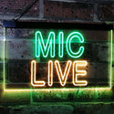 ADVPRO Mic Live On Air Studio Dual Color LED Neon Sign st6-i3090 - Green & Yellow