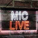 ADVPRO Mic Live On Air Studio Dual Color LED Neon Sign st6-i3090 - White & Orange