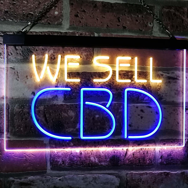 ADVPRO CBD Sold Here Dual Color LED Neon Sign st6-i3091 - Blue & Yellow