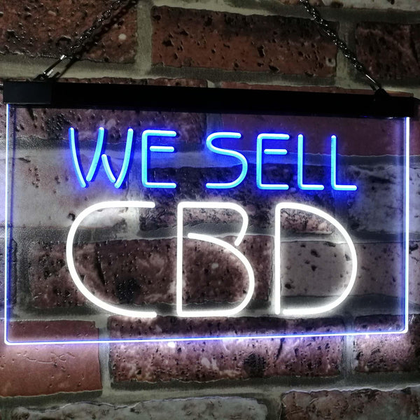 ADVPRO CBD Sold Here Dual Color LED Neon Sign st6-i3091 - White & Blue