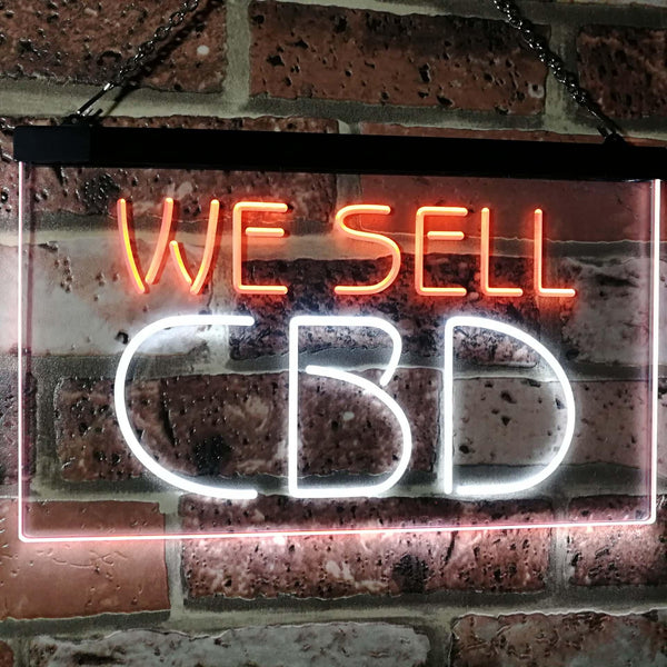 ADVPRO CBD Sold Here Dual Color LED Neon Sign st6-i3091 - White & Orange