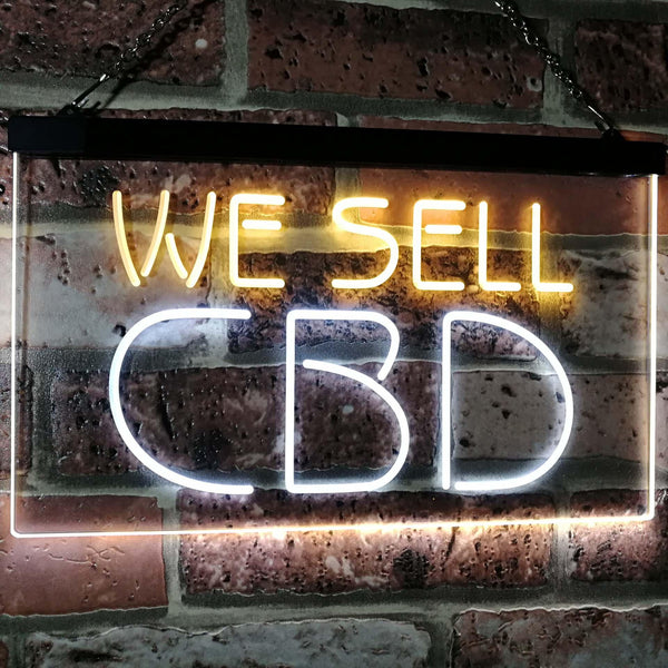 ADVPRO CBD Sold Here Dual Color LED Neon Sign st6-i3091 - White & Yellow