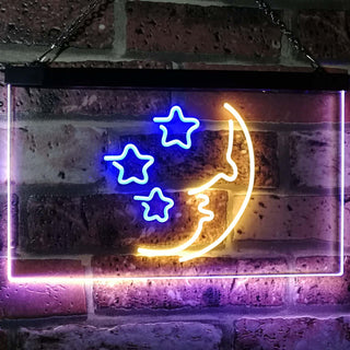 ADVPRO Moon Stars Kid Room Display Home Decor Dual Color LED Neon Sign st6-i3093 - Blue & Yellow