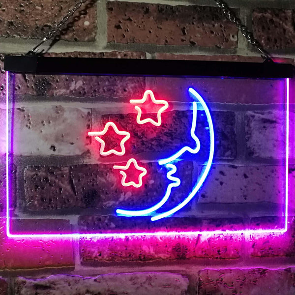 ADVPRO Moon Stars Kid Room Display Home Decor Dual Color LED Neon Sign st6-i3093 - Red & Blue