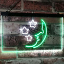 ADVPRO Moon Stars Kid Room Display Home Decor Dual Color LED Neon Sign st6-i3093 - White & Green