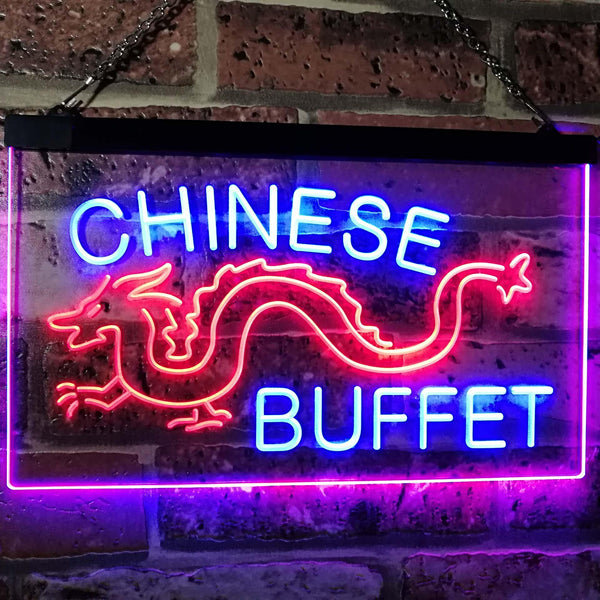 ADVPRO Chinese Buffet Dragon Display Dual Color LED Neon Sign st6-i3095 - Blue & Red