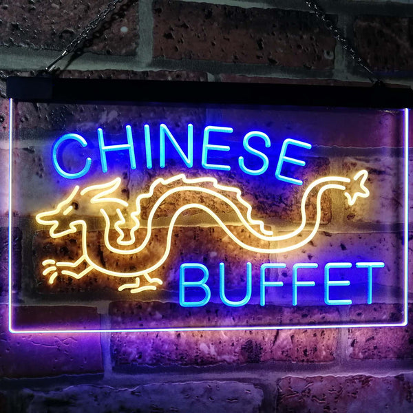 ADVPRO Chinese Buffet Dragon Display Dual Color LED Neon Sign st6-i3095 - Blue & Yellow
