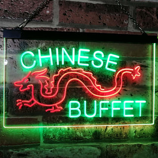 ADVPRO Chinese Buffet Dragon Display Dual Color LED Neon Sign st6-i3095 - Green & Red