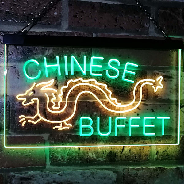 ADVPRO Chinese Buffet Dragon Display Dual Color LED Neon Sign st6-i3095 - Green & Yellow