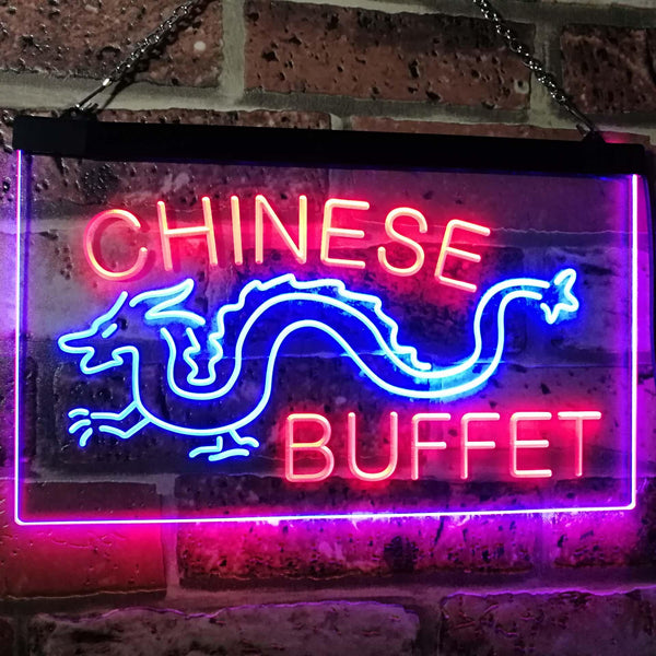 ADVPRO Chinese Buffet Dragon Display Dual Color LED Neon Sign st6-i3095 - Red & Blue