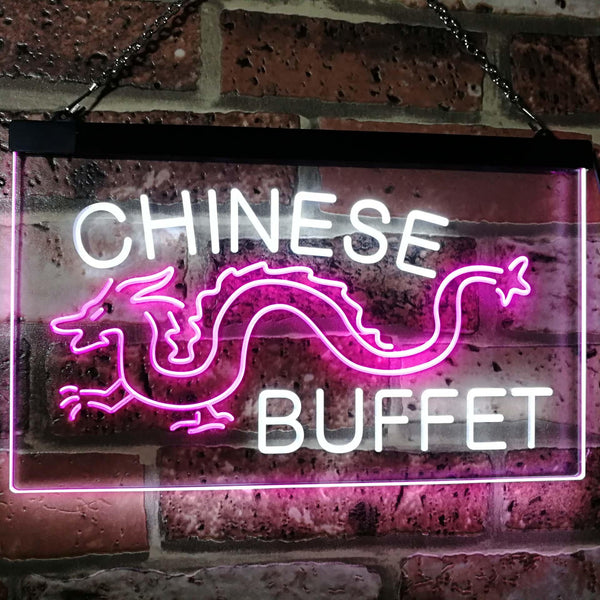 ADVPRO Chinese Buffet Dragon Display Dual Color LED Neon Sign st6-i3095 - White & Purple