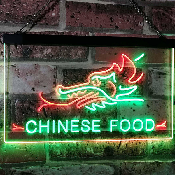ADVPRO Chinese Food Dragon Decor Dual Color LED Neon Sign st6-i3096 - Green & Red