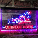 ADVPRO Chinese Food Dragon Decor Dual Color LED Neon Sign st6-i3096 - Red & Blue