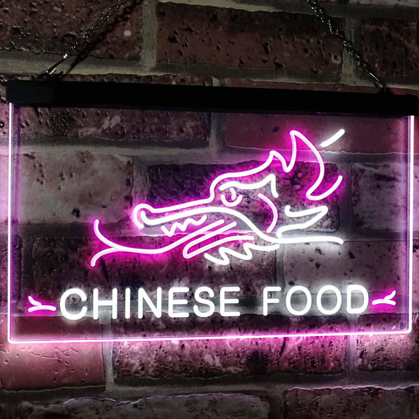 ADVPRO Chinese Food Dragon Decor Dual Color LED Neon Sign st6-i3096 - White & Purple