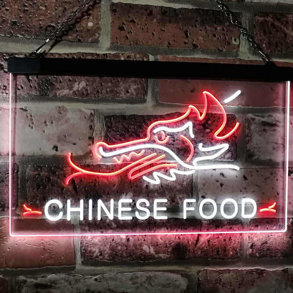 ADVPRO Chinese Food Dragon Decor Dual Color LED Neon Sign st6-i3096 - White & Red
