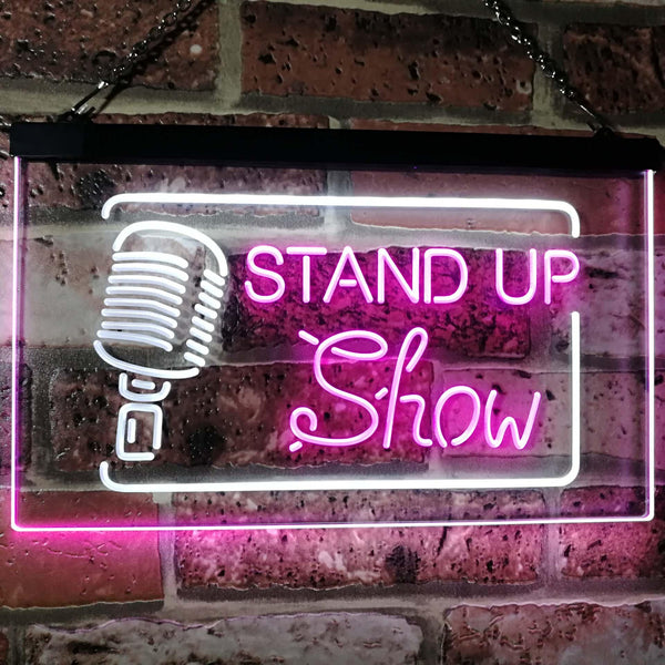 ADVPRO Stand-up Comedy Show Live Dual Color LED Neon Sign st6-i3097 - White & Purple