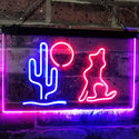 ADVPRO Cactus Moon Wolf Man Cave Game Room Dual Color LED Neon Sign st6-i3103 - Blue & Red