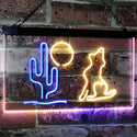 ADVPRO Cactus Moon Wolf Man Cave Game Room Dual Color LED Neon Sign st6-i3103 - Blue & Yellow