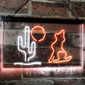 ADVPRO Cactus Moon Wolf Man Cave Game Room Dual Color LED Neon Sign st6-i3103 - White & Orange