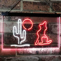 ADVPRO Cactus Moon Wolf Man Cave Game Room Dual Color LED Neon Sign st6-i3103 - White & Red