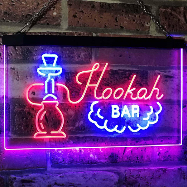 ADVPRO Hookah Bar Smoke Display Dual Color LED Neon Sign st6-i3106 - Blue & Red