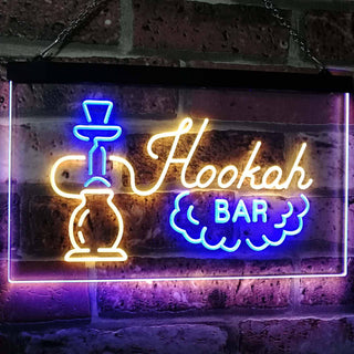 ADVPRO Hookah Bar Smoke Display Dual Color LED Neon Sign st6-i3106 - Blue & Yellow