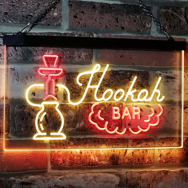 ADVPRO Hookah Bar Smoke Display Dual Color LED Neon Sign st6-i3106 - Red & Yellow
