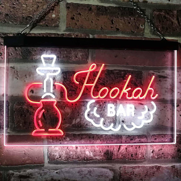 ADVPRO Hookah Bar Smoke Display Dual Color LED Neon Sign st6-i3106 - White & Red