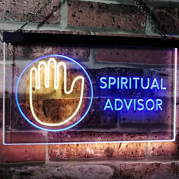 ADVPRO Spiritual Advisor Dual Color LED Neon Sign st6-i3109 - Blue & Yellow
