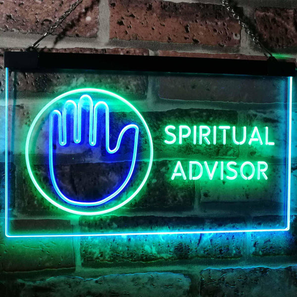 ADVPRO Spiritual Advisor Dual Color LED Neon Sign st6-i3109 - Green & Blue