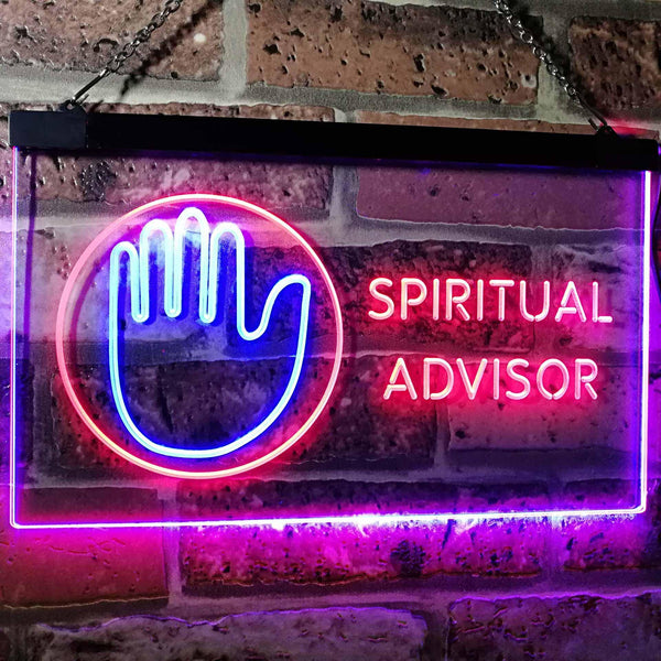 ADVPRO Spiritual Advisor Dual Color LED Neon Sign st6-i3109 - Red & Blue