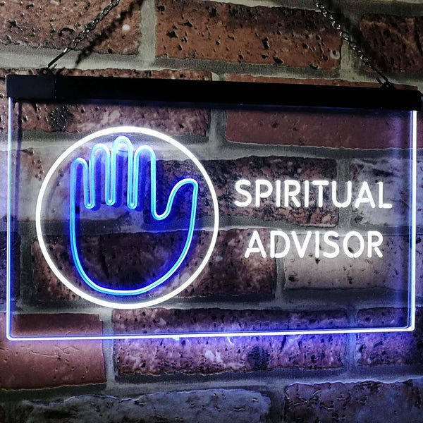 ADVPRO Spiritual Advisor Dual Color LED Neon Sign st6-i3109 - White & Blue