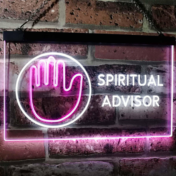 ADVPRO Spiritual Advisor Dual Color LED Neon Sign st6-i3109 - White & Purple
